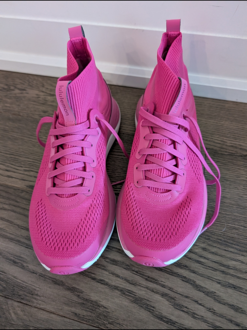 lululemon athletica Women's Hot Pink High-Top Knit Running Shoes